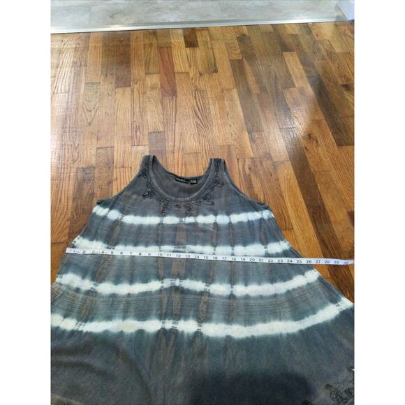 Zuriet Beaded Grey & White Tunic/Cover Up/Mini Dress Free Size - Picture 11 of 16